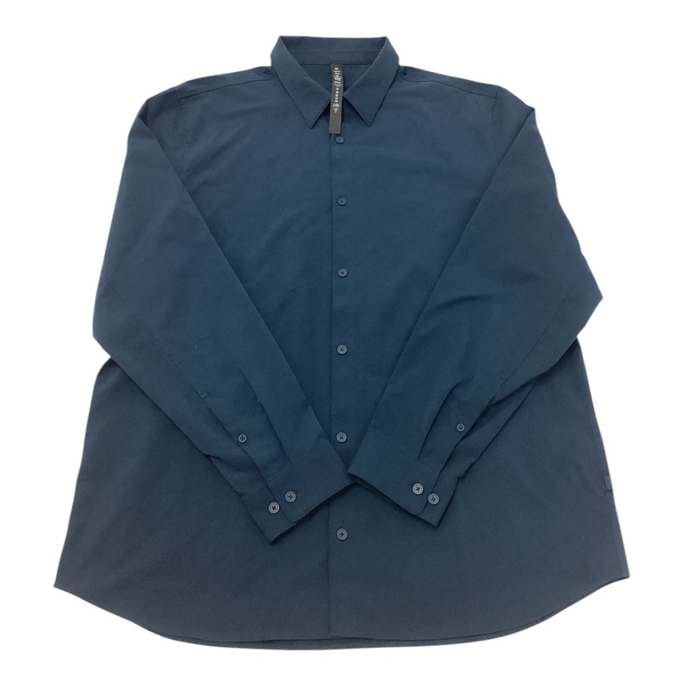 Lululemon Men's Navy Long-Sleeve Button-Down Shirt relaxed fit size XL